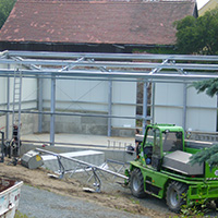 Glaserei Kloß - Cunewalde - Bau der Produktionshalle